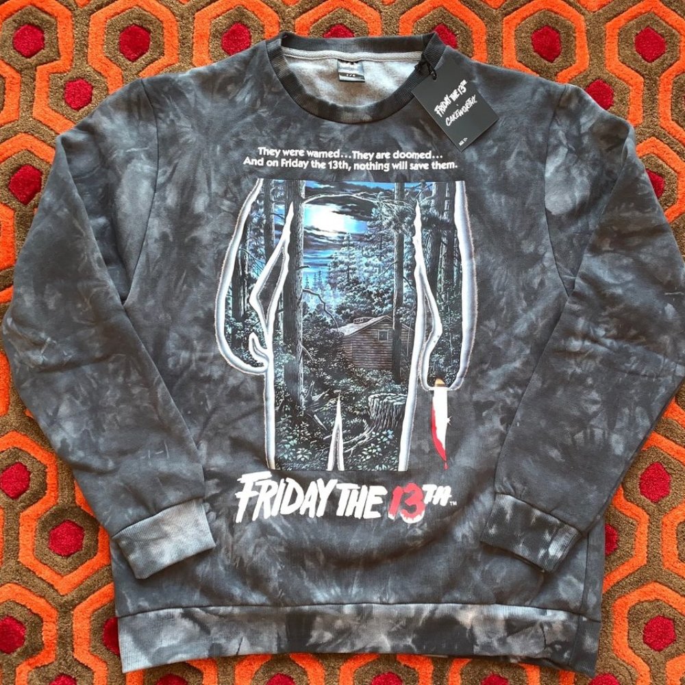 Friday the 13th x Cakeworthy Tie Dye Crewneck Sweater Jumper MEDIUM